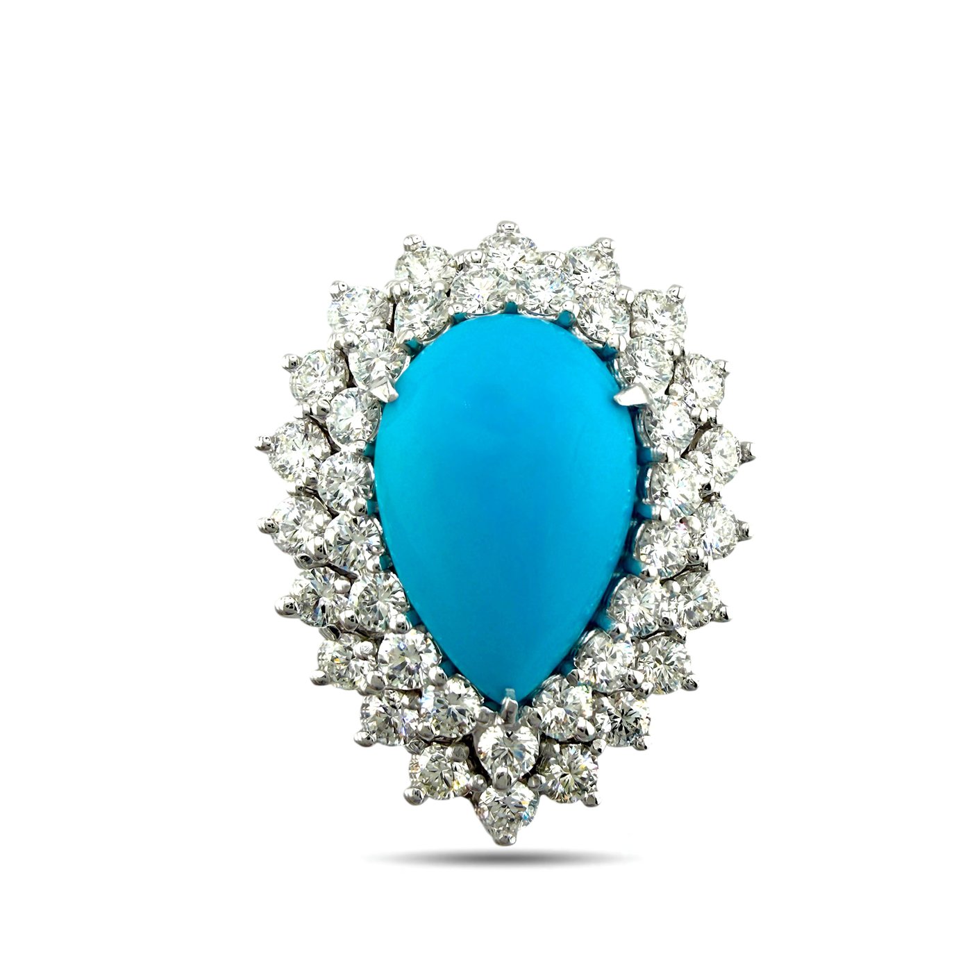 Earrings GIA Certified Turquoise and 12.02ct Diamond 950 Platinum Convertible Earrings Pendant Set