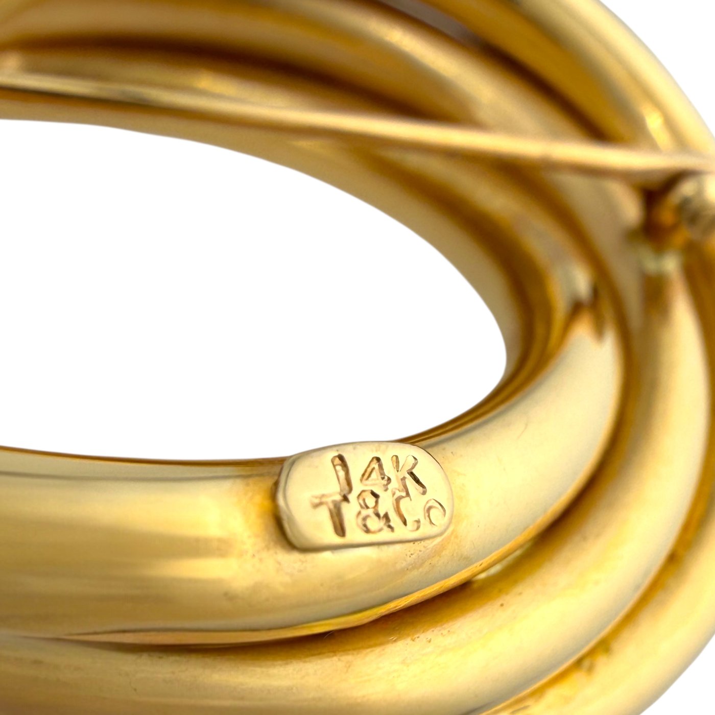 14K Yellow Gold Tiffany and Co Interlocking Infinity Brooch
