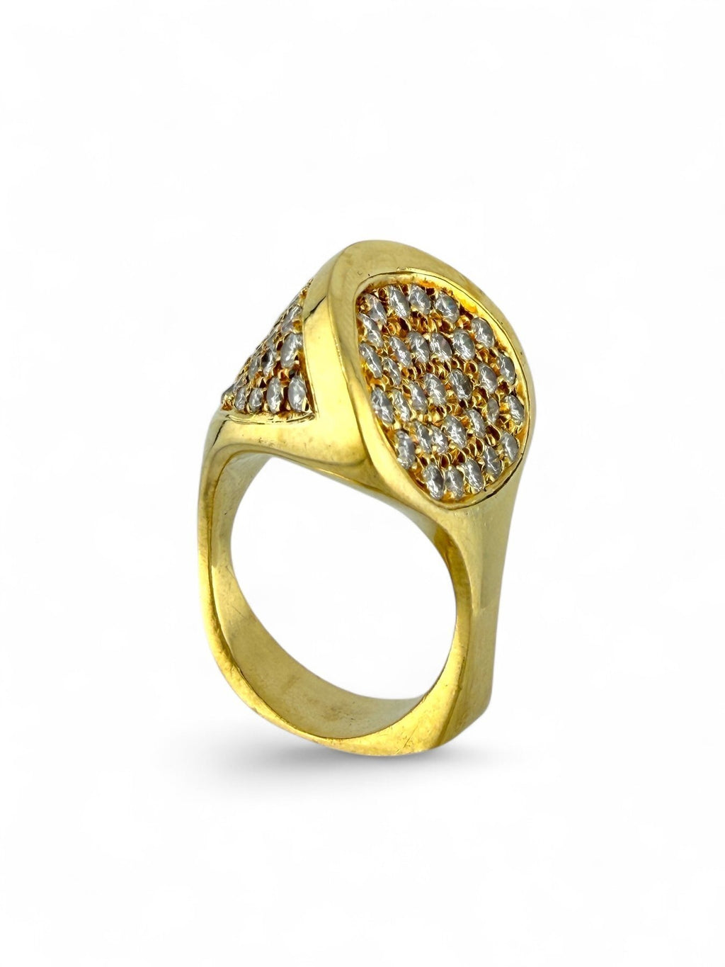 18K Yellow Gold Two-Sided and 2ct Diamond Ring