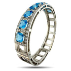 18K White Gold 2.8ct Diamond and Blue Topaz Bracelet