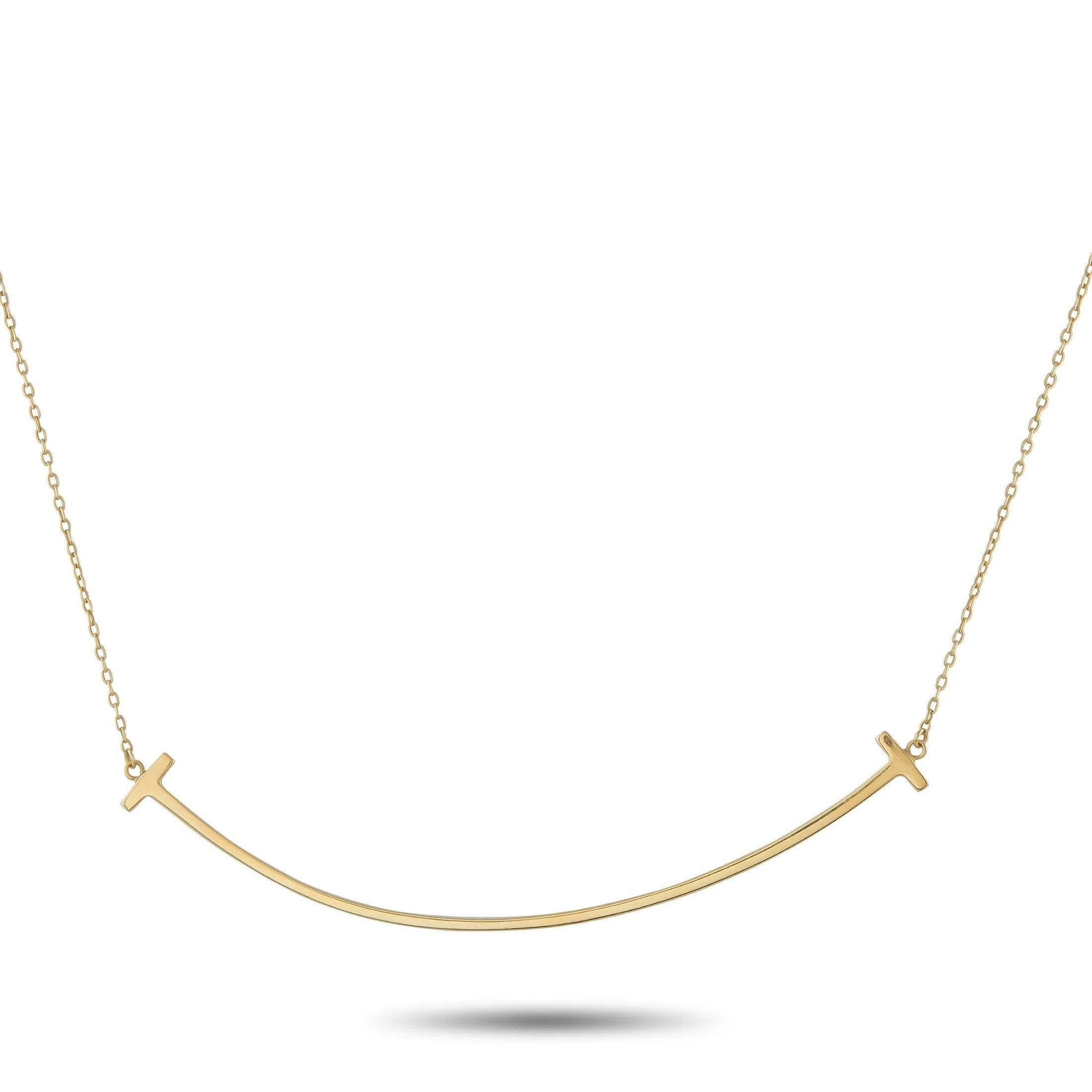 Tiffany & Co. - 18 kt. Yellow gold, Tiffany & Co. 18K Yellow Gold T Smile Necklace