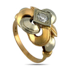 18K Rose and White Gold 0.25ct Diamond Interlinking Band
