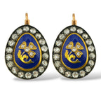 Imperial Russian K. Faberge 56K and Diamond Earrings
