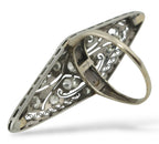 Art Deco Very Large 14K Gold and 1.25ct Diamond Ring