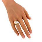 14K Yellow Gold Three Stone 0.75ct Diamond Ring