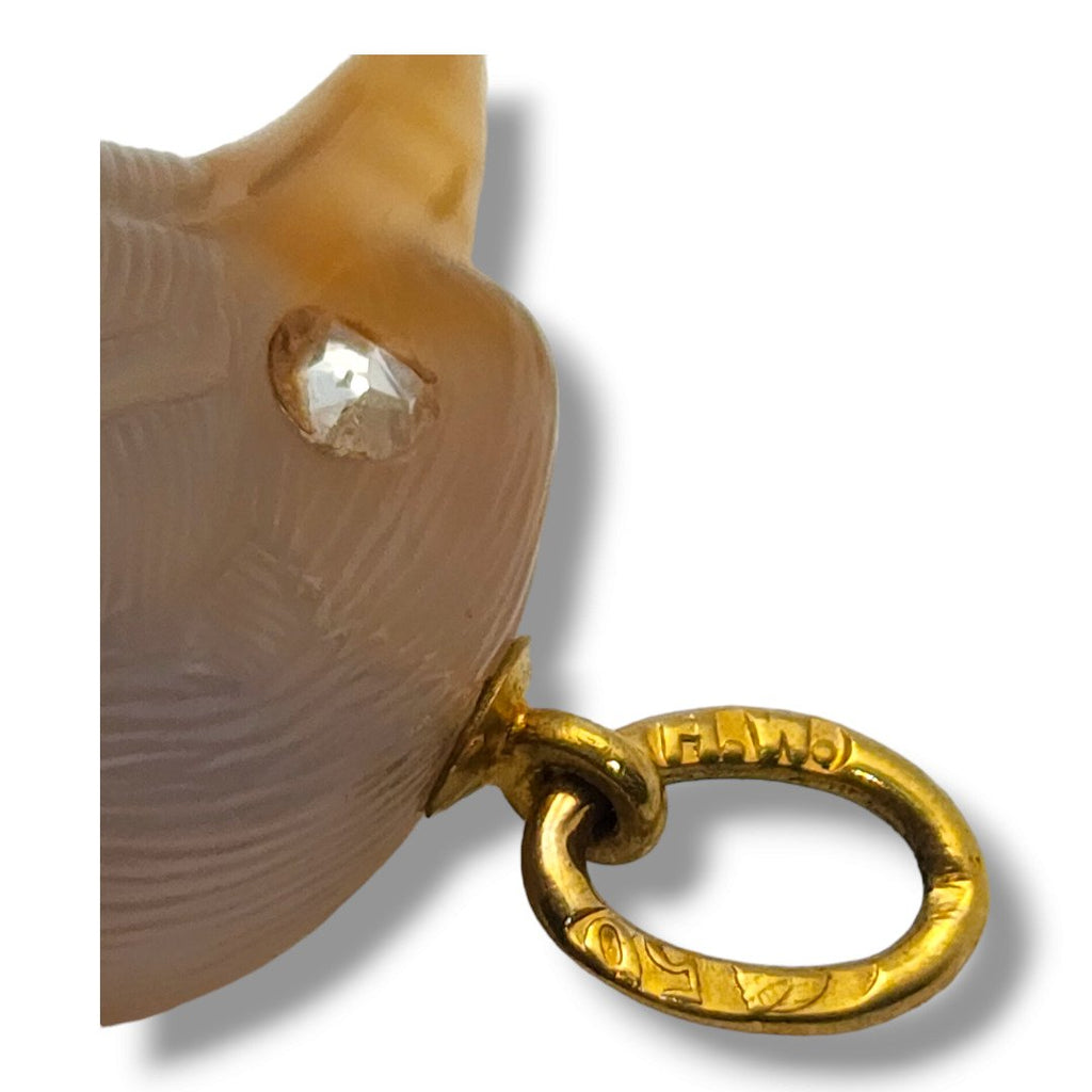 A Faberge Jeweled Gold Agate Model, Workmaster Henrik Wigstrom, St. Petersburg, 1908-1917 Pendant
