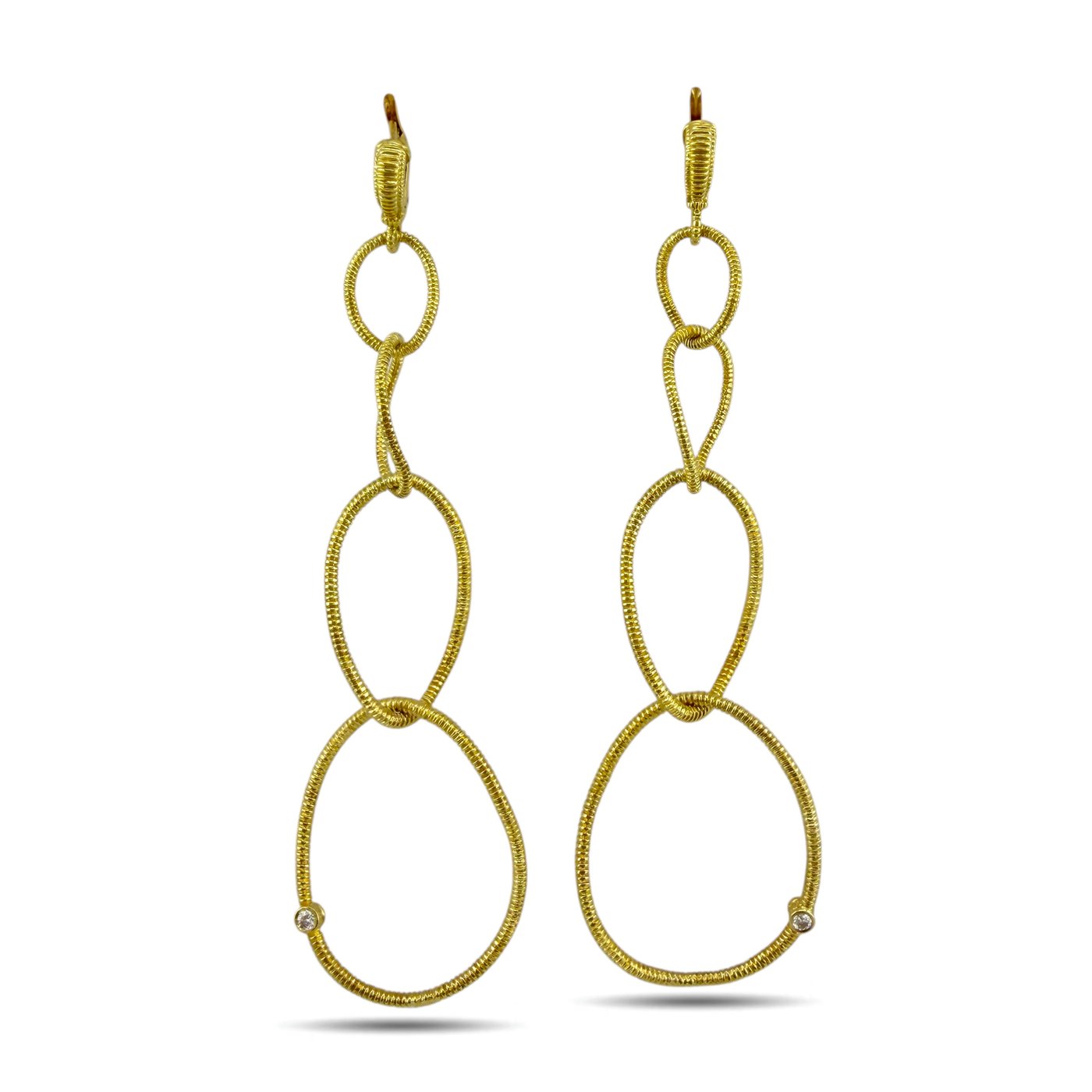 Judith Ripka 18K Yellow Gold 0.25ct Diamond Necklace and Earrings Set
