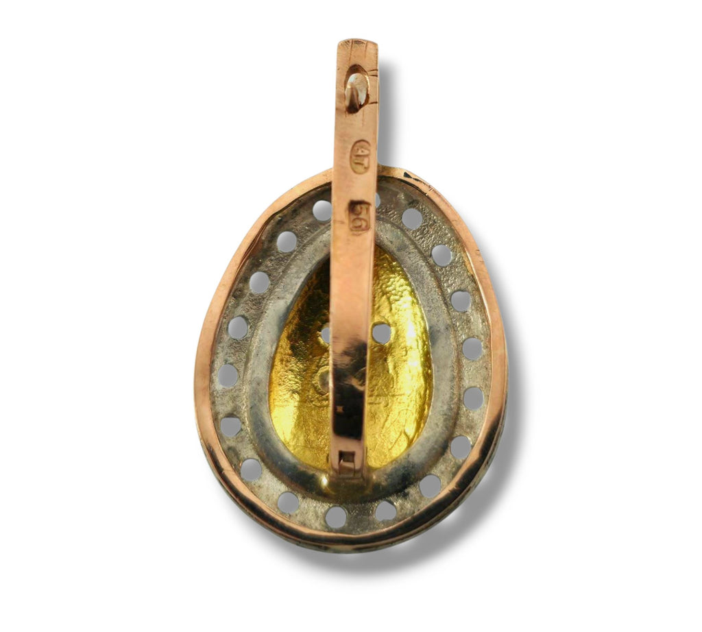 Imperial Russian K. Faberge 56K and Diamond Earrings