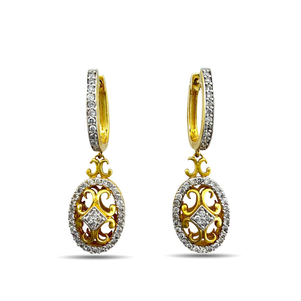 14K Yellow Gold 1.32ct Diamond Pin Earrings