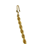 Gold rope chain necklace with lobster clasp and twisted link pattern