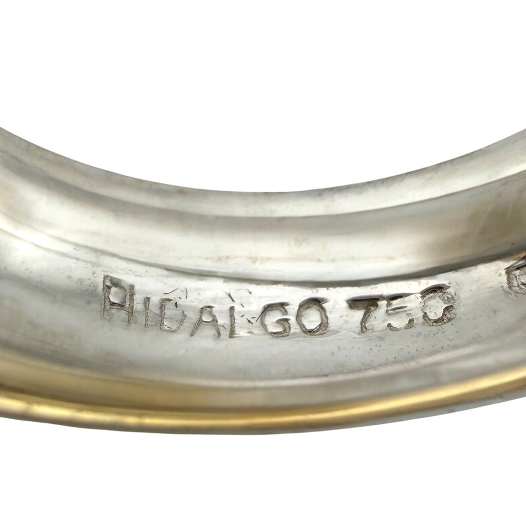 Hidalgo 18K White Gold 0.4ct Diamond and Blue Enamel Band Ring