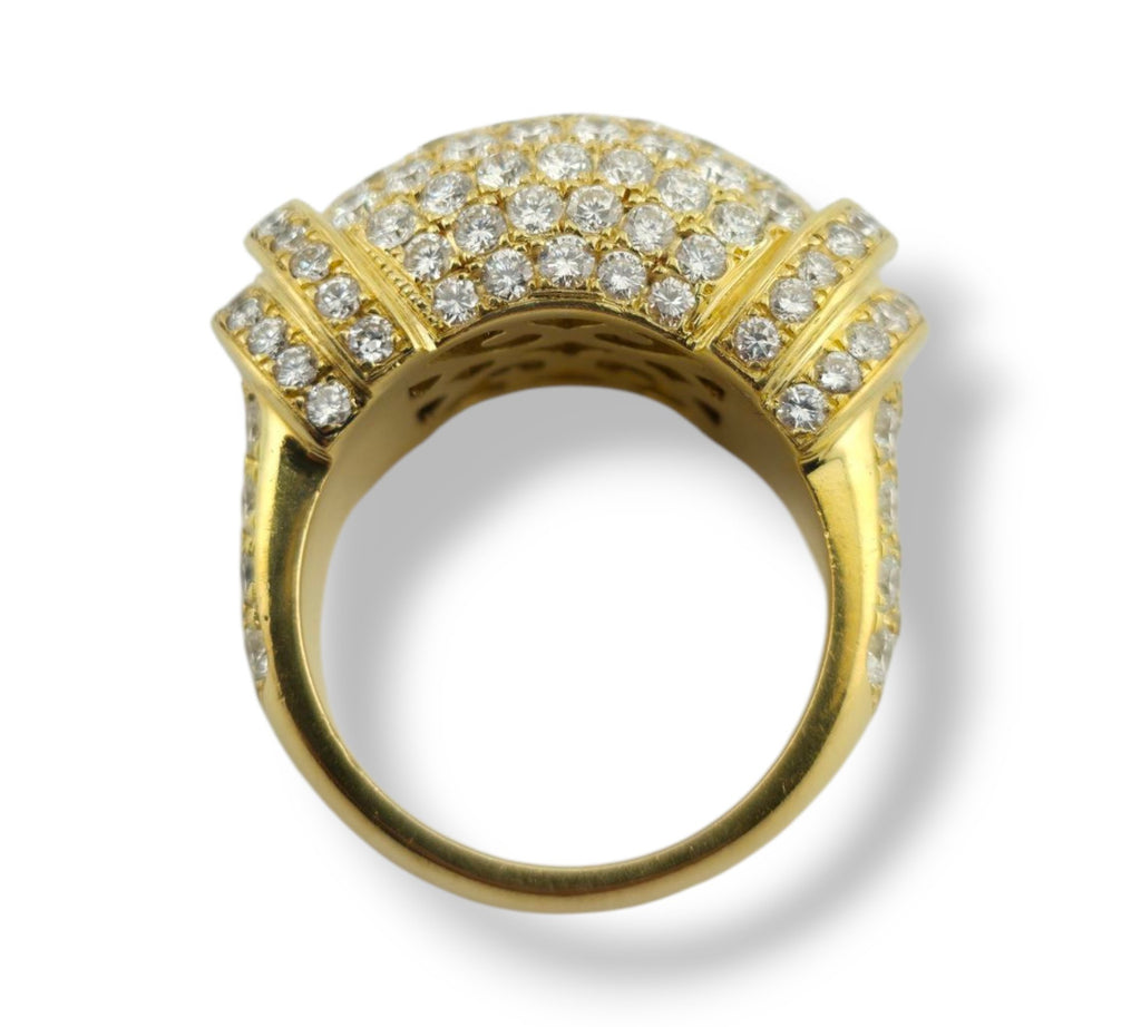 18K Yellow Gold Ring Set with 150 Sparkling Diamonds