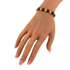 14K Yellow Gold 9.5ct Sapphire Floral Motif Bracelet