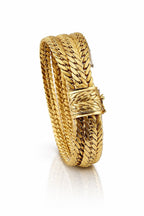 18K Yellow Gold Interwoven Three Band Bracelet