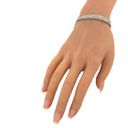 14K White Gold Triple Row 6.53ct Diamond Bracelet