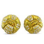 18K Yellow Gold 2.1ct Diamond and Yellow Sapphire Earrings