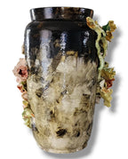 Antique Rare Large French Barbotine Majolica Floral Vase – Circa 1850
