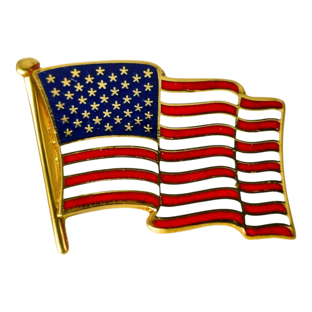 Cartier 18K Yellow Gold American Flag Tie Pin 9/11 "We Remember" Limited Edition