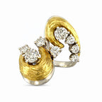 18K Yellow and White Gold Twisting 0.6ct Diamond Ring