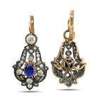 Feodor Lorie Imperial Russian 56 Rose Gold 4.00ct Diamond and 2.40ct Sapphire Dangle