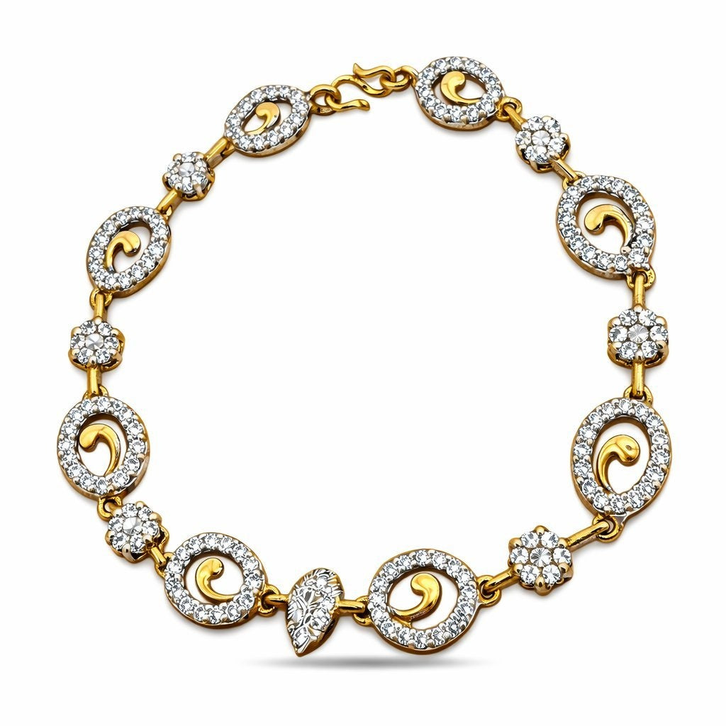 14K Yellow Gold 1.8ct Diamond Oval Link Bracelet