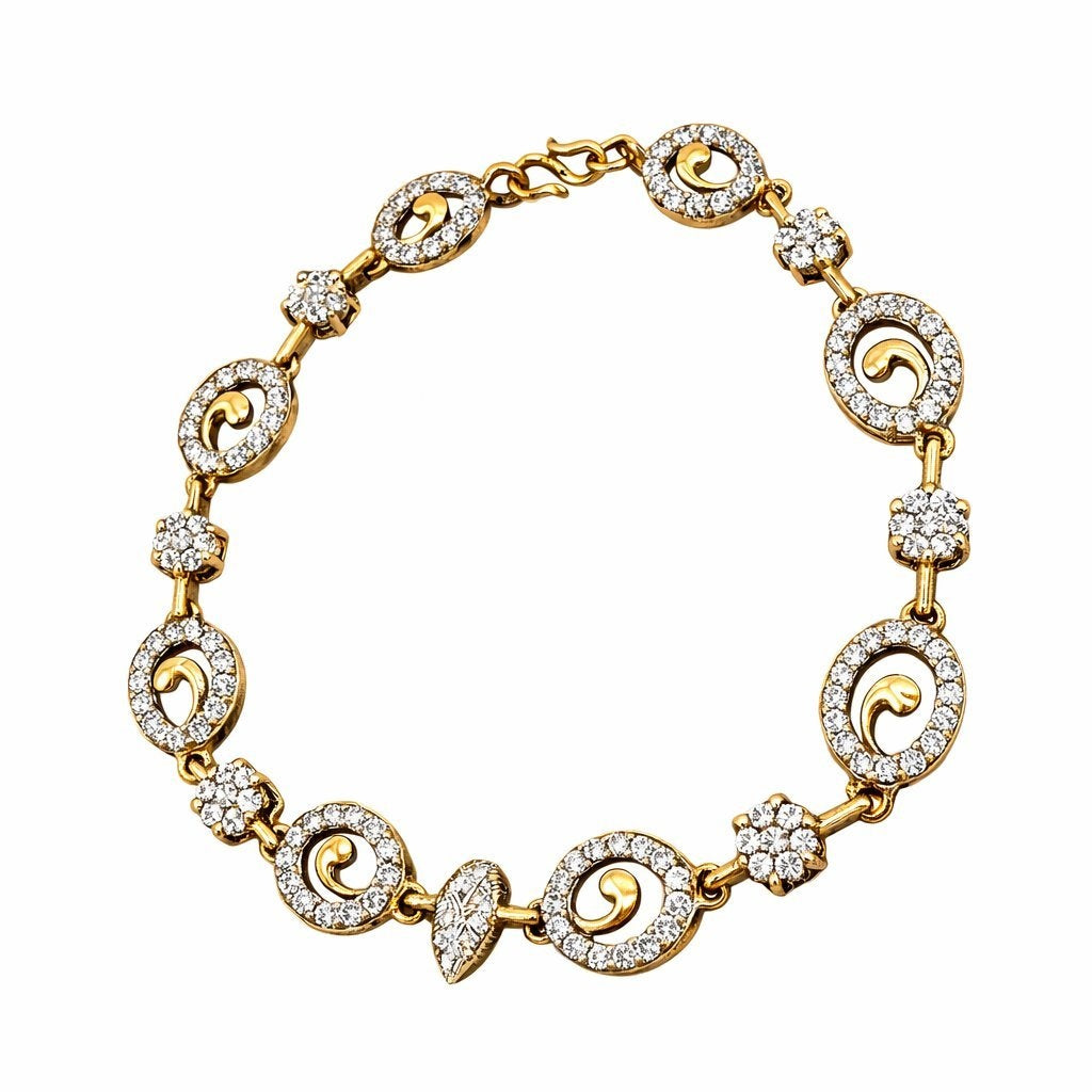 14K Yellow Gold 1.8ct Diamond Oval Link Bracelet