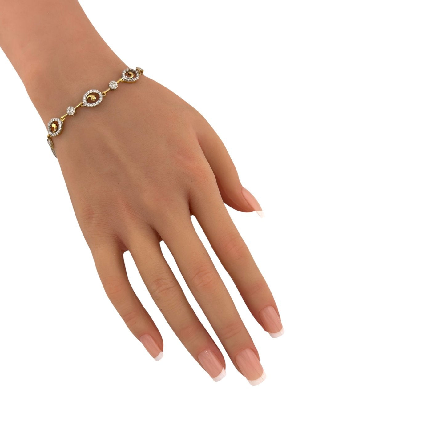 14K Yellow Gold 1.8ct Diamond Oval Link Bracelet