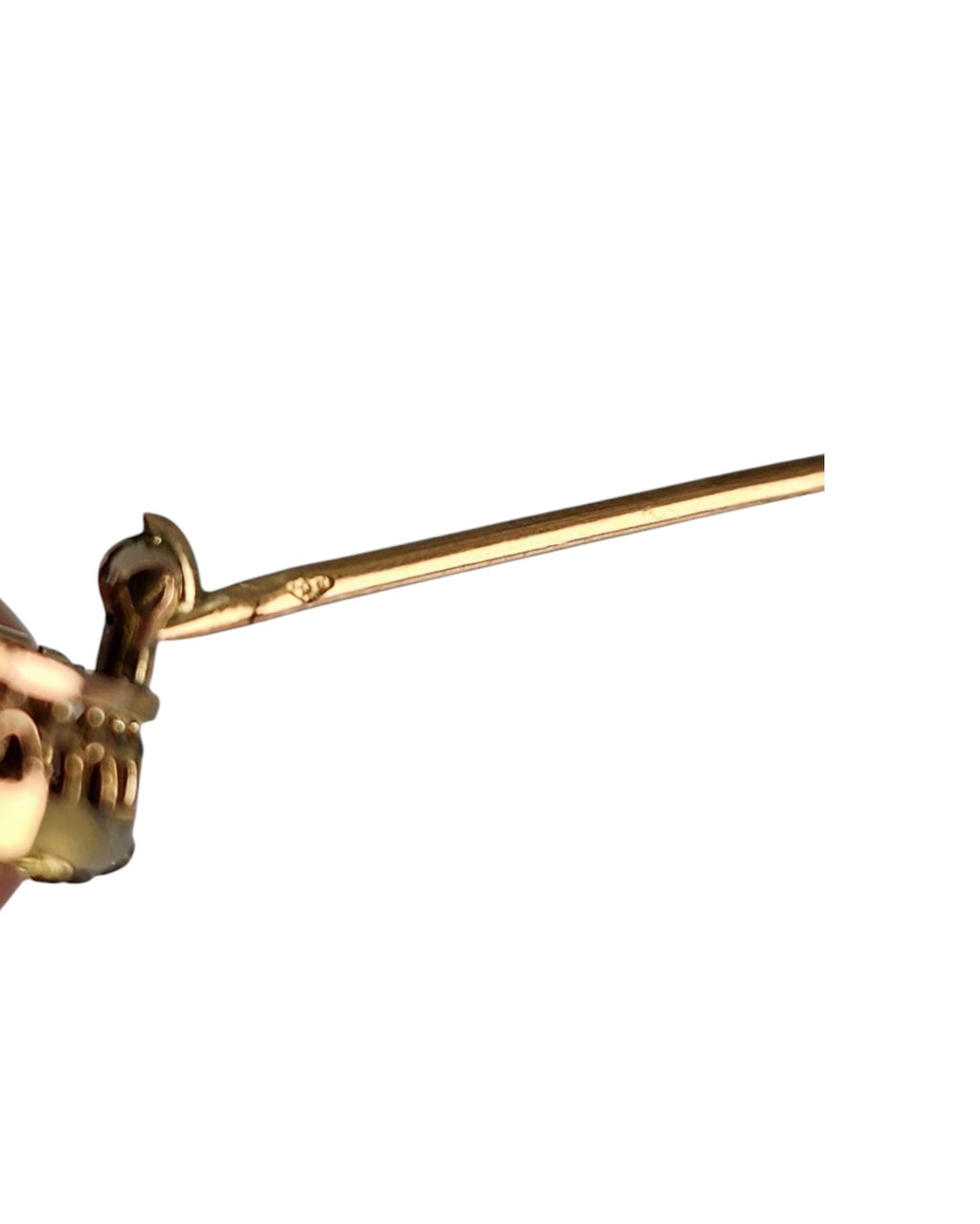 18K Yellow Gold Brooch with Diamonds and Rubies