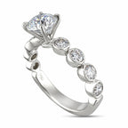 White gold diamond engagement ring set with marquise center and round side diamonds