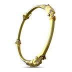 14K Yellow Gold 0.12ct Diamond Cheetah Head Link Bracelet