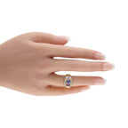 18K Yellow Gold 0.64ct Diamond and Sapphire Ring