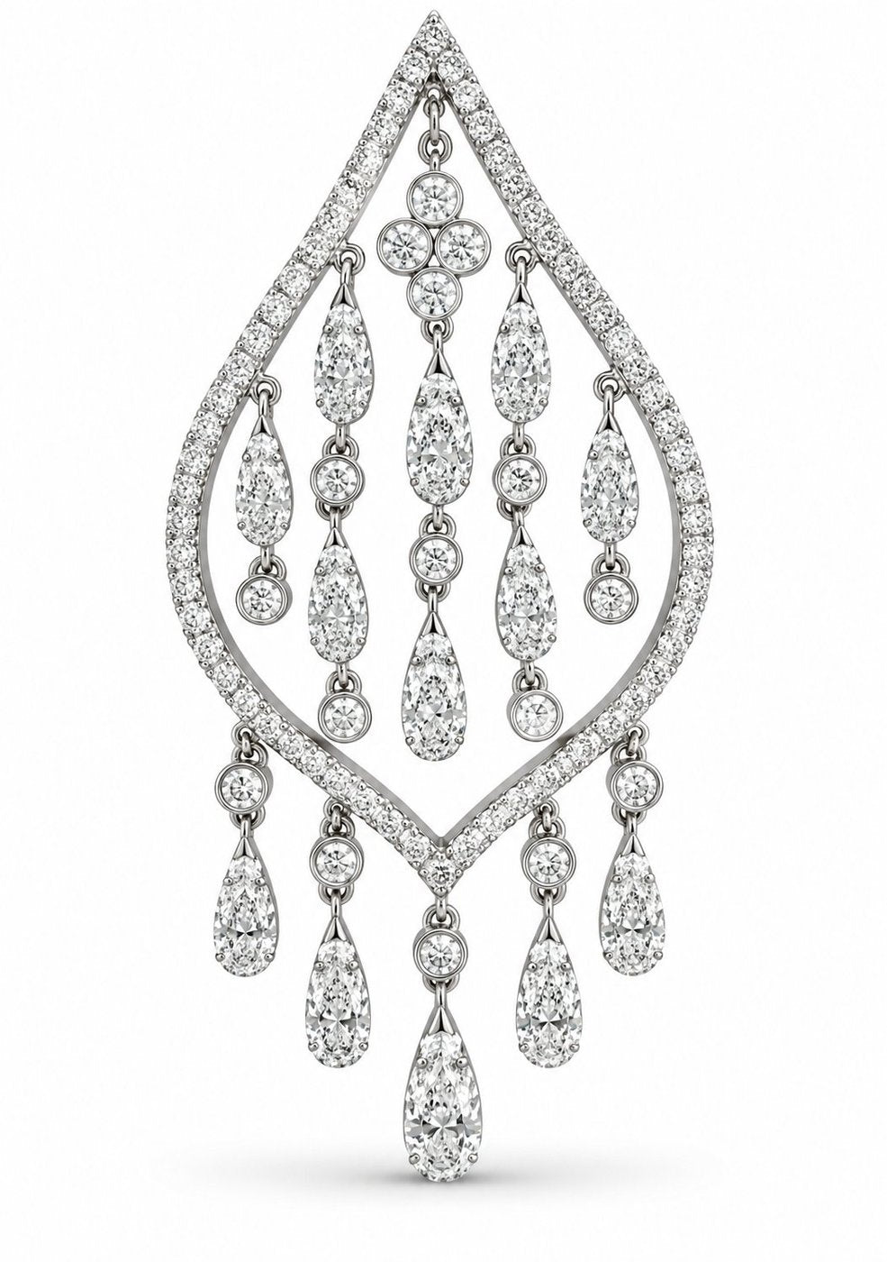 Crivelii 18K White Gold and  8.00ct Diamond Earrings