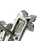 Leo Pizzo 18K White Gold 1.0ct Diamond and 2ct Sapphire Floral Earrings