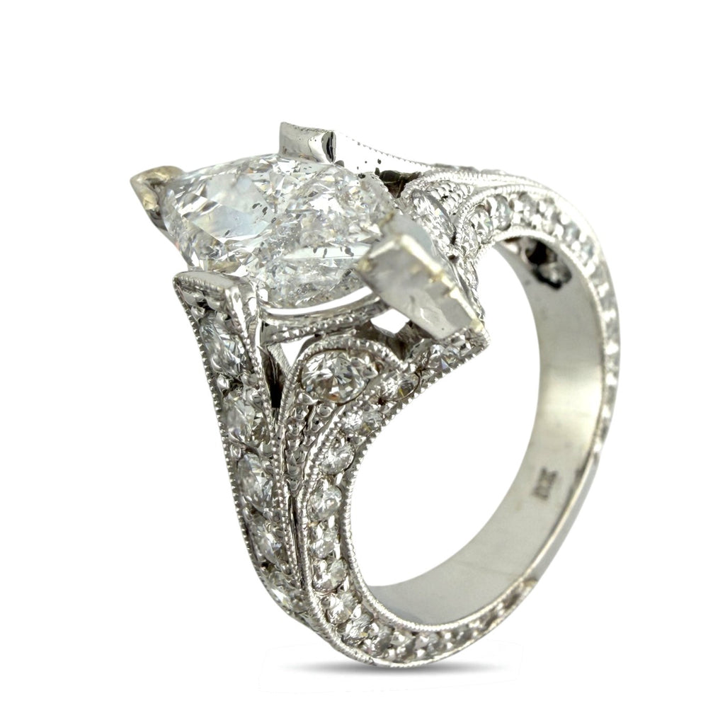 14K White Gold 5.35ct Diamond Engagement Ring