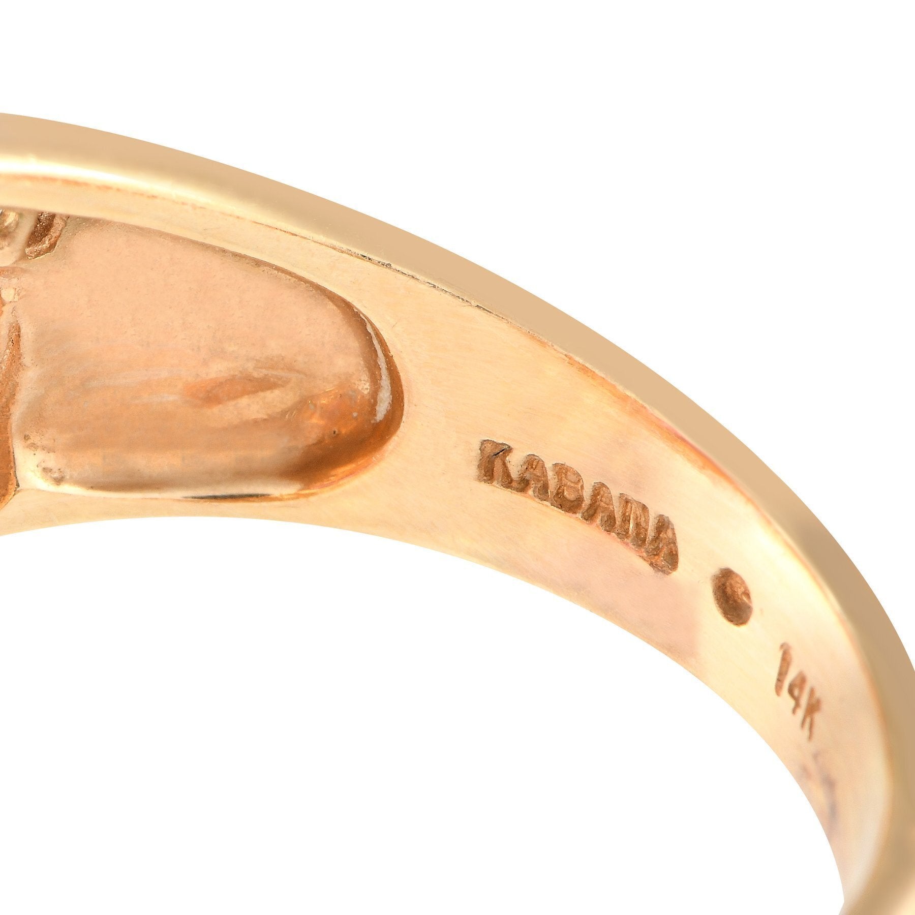 Kabana 14K Yellow Gold 0.32ct Diamond, Tourmaline and Mother of Pearl Ring