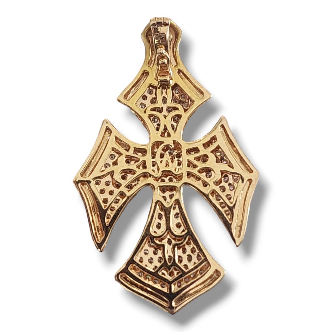 18K Gold Cross Pendant with 3.15ct Diamonds