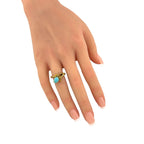 14K Yellow Gold Turquoise Ring with Sculpted Branch Motif