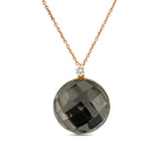 Roberto Coin 18K Rose Gold 0.05ct Diamond and Smoky Quartz Necklace