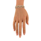 18K Yellow Gold and Platinum 5.54ct  Diamond & Yellow 1.08 Sapphire Link Bracelet -  5.54ct. tw. Diamond (Natural)  - Sapphire