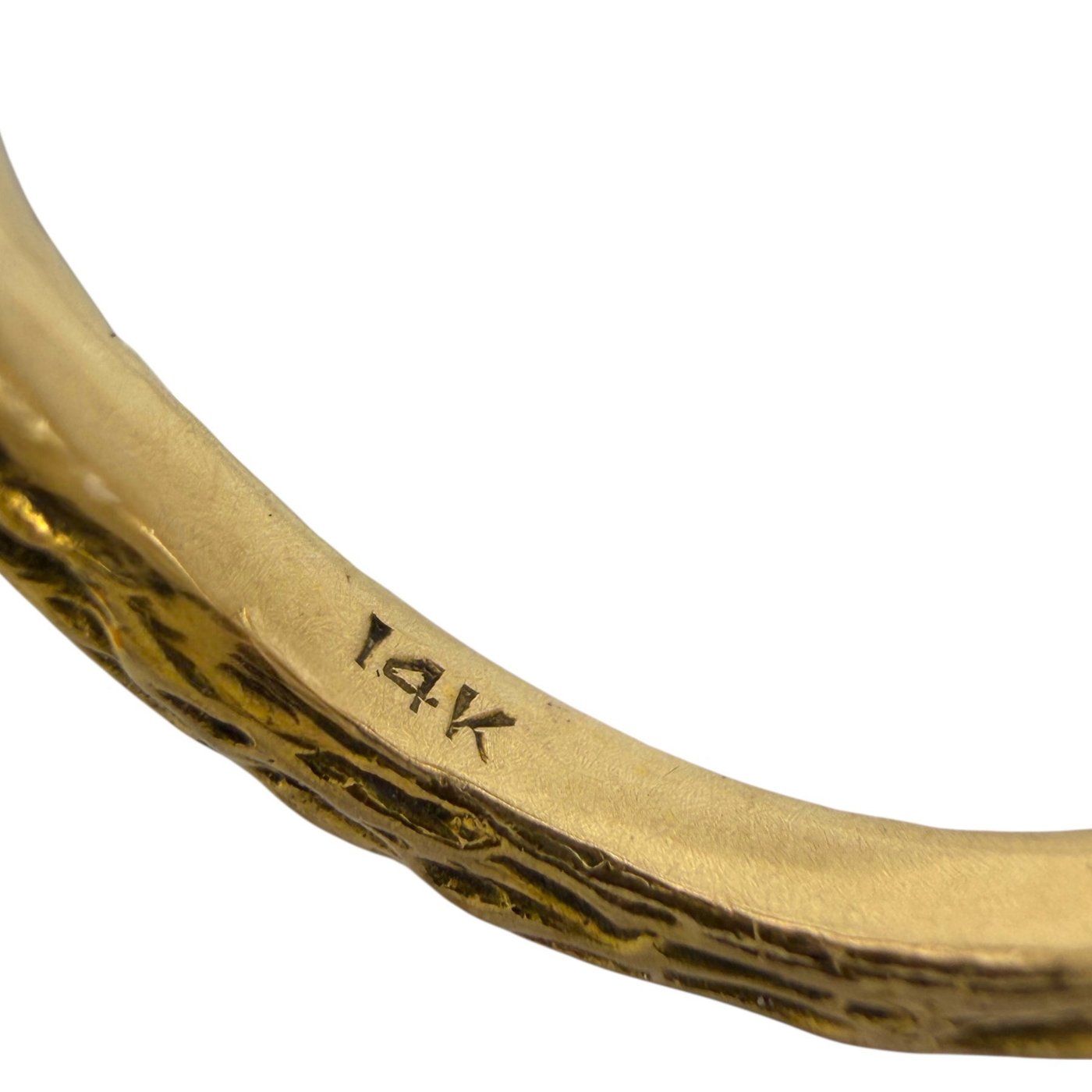 14K Yellow Gold Turquoise Ring with Sculpted Branch Motif