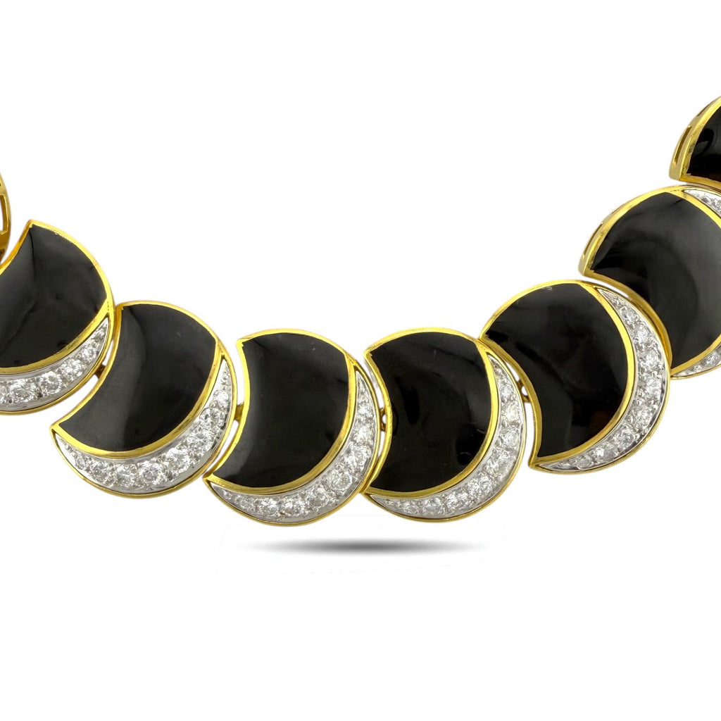 Tambetti 18K Yellow Gold 10ct Diamond and Black Onyx Jewelry Suite