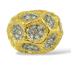 Large 18K Gold Ring with Diamonds 1.5ct