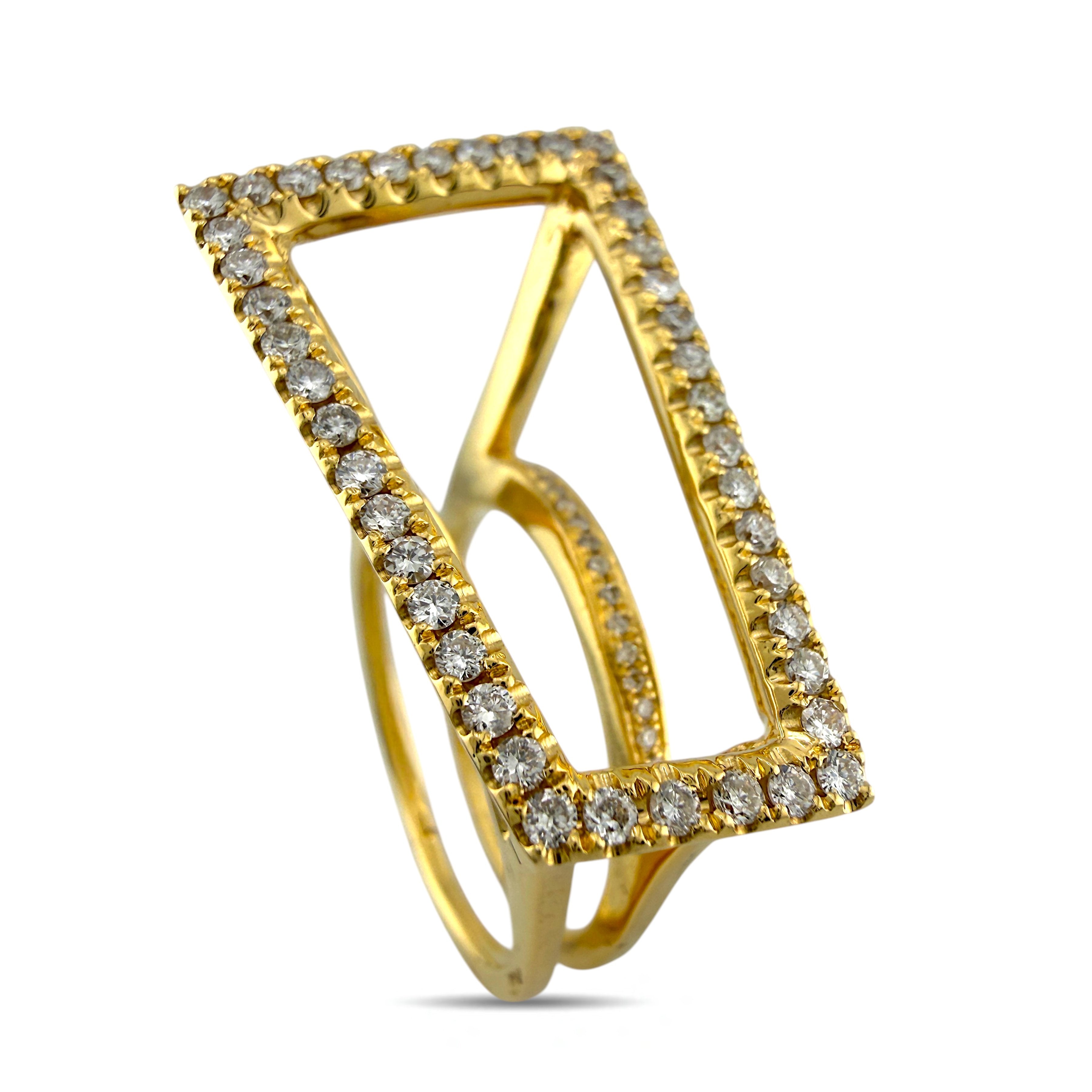 Afarin 18K Yellow Gold Convertible 1.24ct Diamond Ring Set