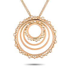Bucherer - Necklace - 18 kt. White gold, 18K Rose Gold 0.89ct Diamond Circle Necklace