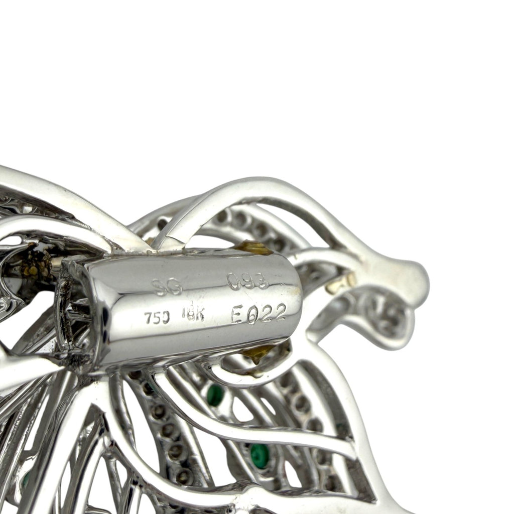 18K White Gold 1.0ct Diamond Movable Butterfly Brooch
