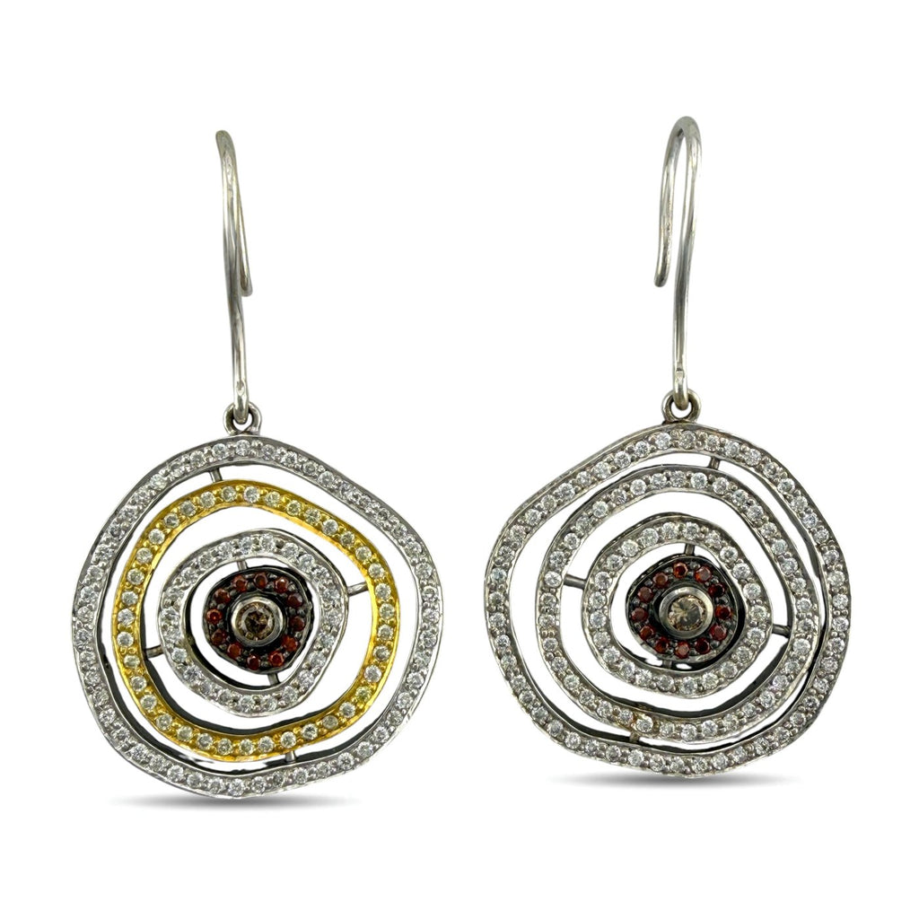 Platinum 5.00ct Diamond Convertible Circle Earrings