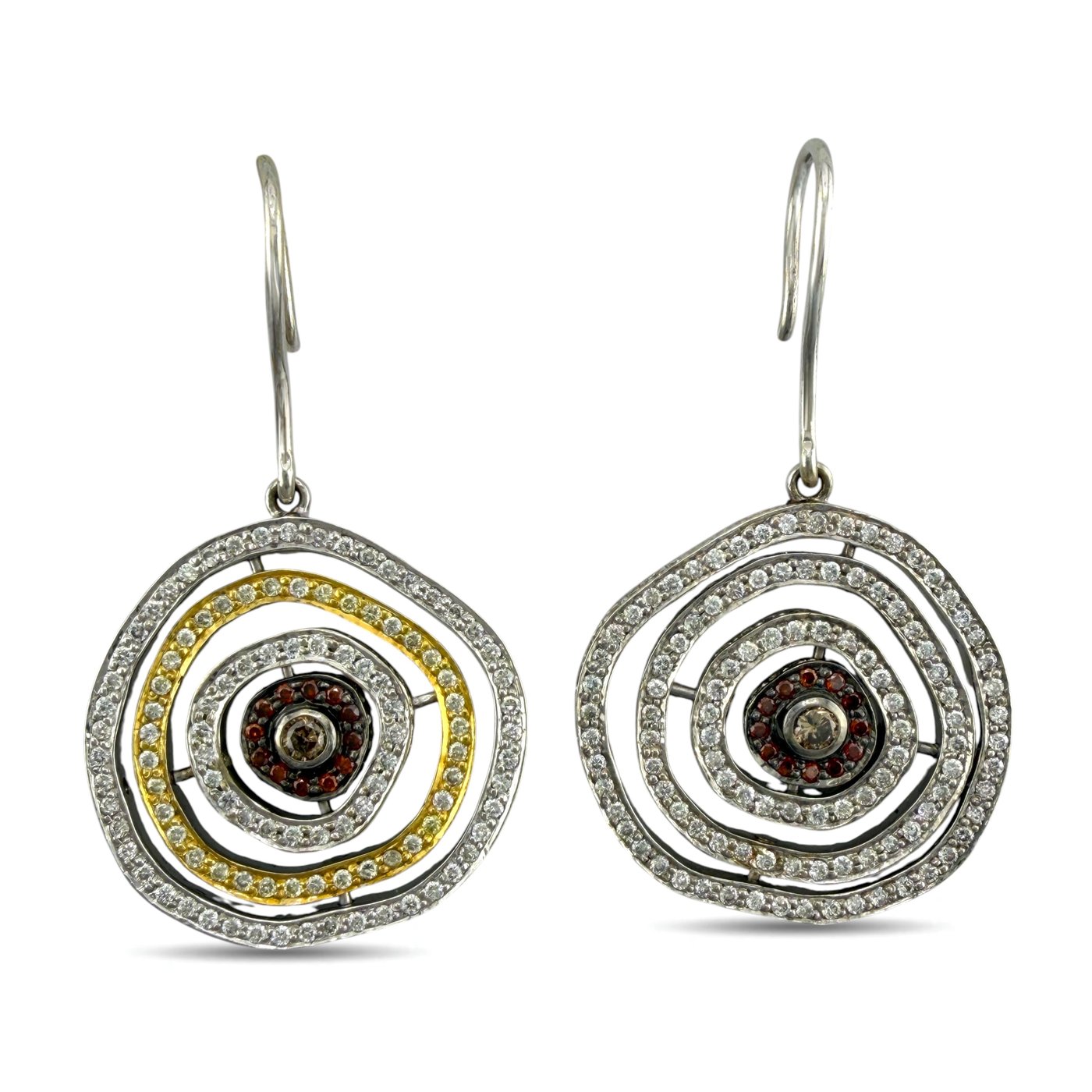 Platinum 5.00ct Diamond Convertible Circle Earrings