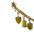 European and American Gold Travel Shield Charm Bracelet