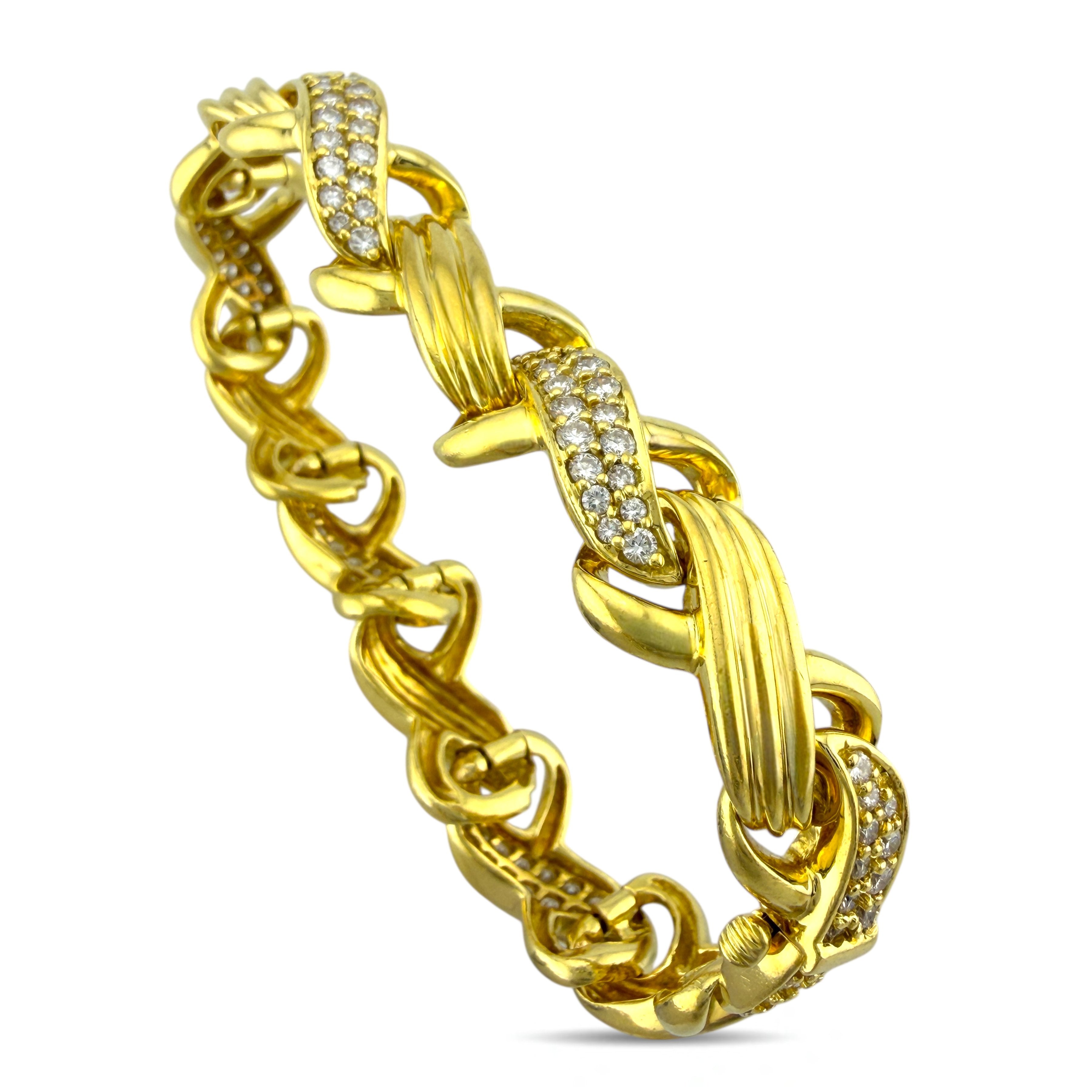 Jose Hess 18K Yellow Gold 7ct Diamond Necklace and Bracelet Suite