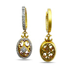 14K Yellow Gold 1.32ct Diamond Pin Earrings
